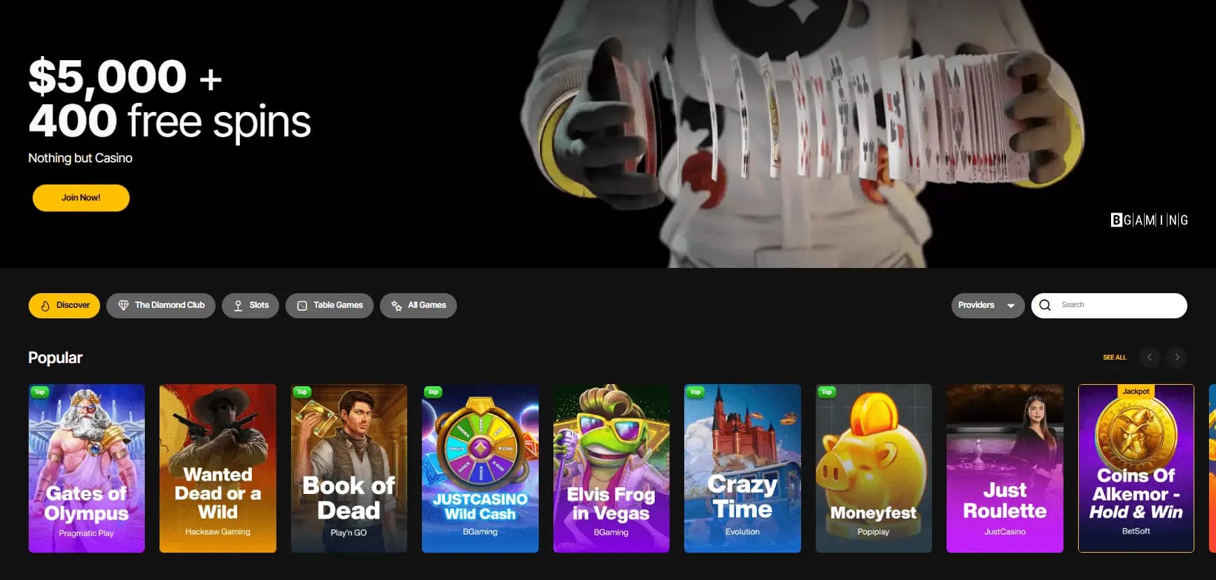 JustCasino Free Spins and No Wagering Bonus No Deposit